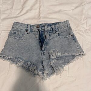 PacSun Light Blue Frayed Jean Shorts
